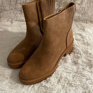 Ana Women’s Memory Foam Tan Ankle Boots Size 8 Brand New